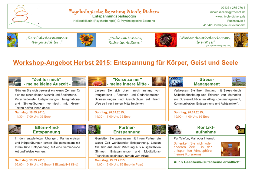 Workshop-Angebot